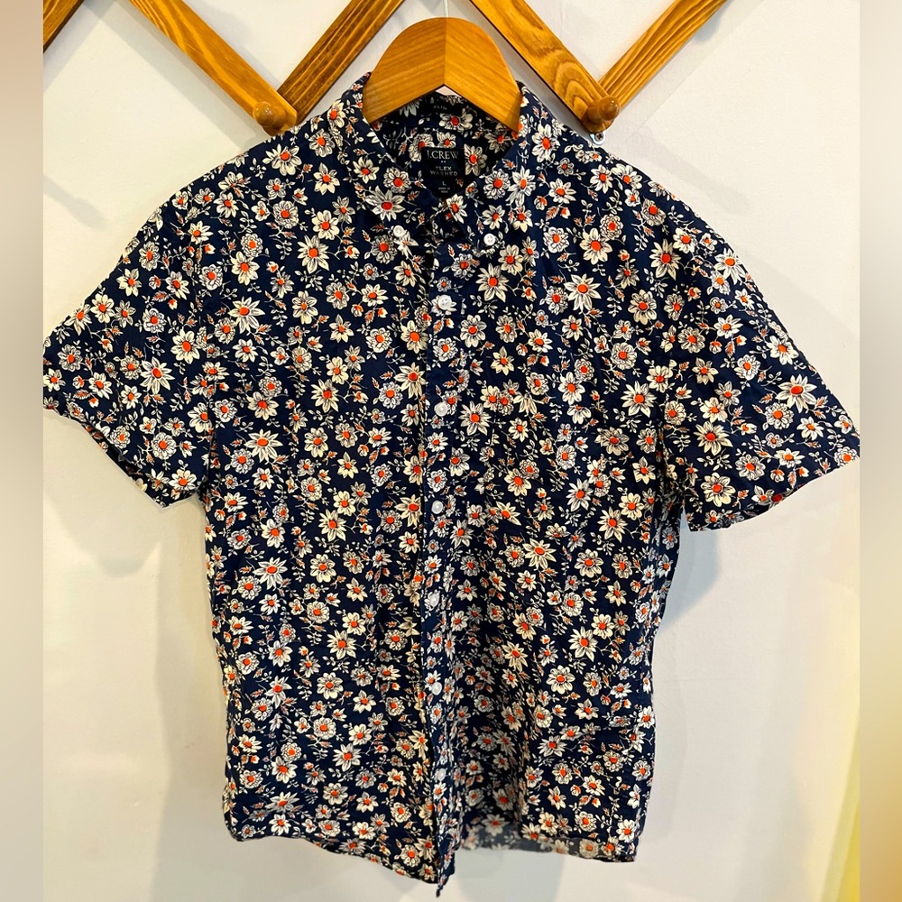 J. Crew - Flex Washed Slim Shirt - Spread Collar - Large